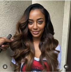 Keri Hilson Hairstyles, My New Haircut, Keri Hilson, Silk Press Natural Hair, Sew In Hairstyles, Chocolate Hair, Quick Weave Hairstyles, Dyed Hair Inspiration, Birthday Hair