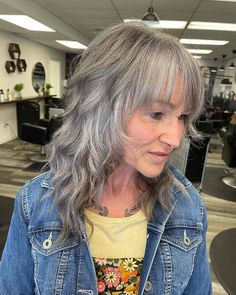 30 Low-Maintenance Shaggy Haircuts with Bangs for Busy Shaggy Long Haircuts With Bangs, Low Maintenance Shaggy Haircut, Shag Hairstyles Over 40 Shaggy Haircuts, Grey Shaggy Hair, Gray Hair Shag With Bangs, Long Wavy With Bangs, Long Blonde Hair With Layers 2023, Longer Shag Haircut Over 50, Shag Hairstyles For Over 50