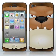 an iphone with a cartoon character on it's back and front cover that looks like a bear