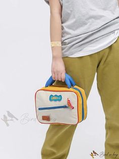 Bird in Bag - Coloblock Makeup Bag with Patch Decoration Bird In Bag, Makeup Bag, Color Blocking, Composition, Makeup, Pattern, Color, Make Up