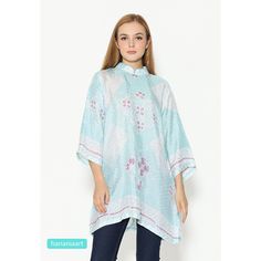 One size shoulder 37 cm sleeve 43 cm bust 114 cm length 86 cm Casual Short Sleeve Batik Print Kaftan, Casual Short Sleeve Batik Kaftan, Summer Long Sleeve Batik Print Kaftan, Long Sleeve Batik Print Kaftan For Summer, Traditional Blue Printed Tunic, Casual Blue Batik Print Kaftan, Blue Casual Kaftan With Batik Print, Casual Blue Kaftan With Batik Print, Traditional Blue Kaftan With Batik Print