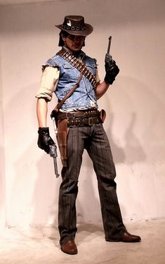 Hot Cowboy Costume Men, Cowboy Dynamic Pose, Pirate Cowboy Outfit, Pose Reference Cowboy, Cowboy Cosplay Men, Dynamic Cowboy Poses, Gunslinger Pose Reference, 1800s Cowboy Fashion, Old West Outfits Male