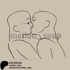 two people kissing each other with the words patreon written on top of them