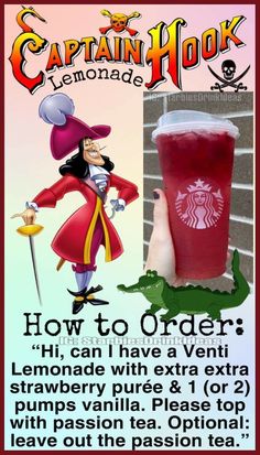 an advertisement for captain hook lemonade, with the caption how to order?