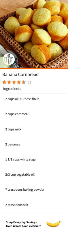 banana cornbread muffins recipe with instructions