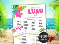 this is an image of a printable luau game for adults and children to play on the beach