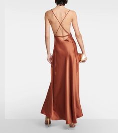 Asymmetric Satin Maxi Dress in Brown - Polo Ralph Lauren | Mytheresa Chic Satin Finish Maxi Gown, Floor-length Satin Maxi Dress, Satin Finish Floor-length Maxi Dress For Evening, Satin Finish Floor-length Maxi Evening Dress, Evening Satin Finish Maxi Dress, Satin Finish Maxi Dress For Evening, Floor-length Modal Satin Maxi Dress For Gala, Chic Satin Finish Floor-length Maxi Dress, Modal Satin Floor-length Maxi Dress For Gala