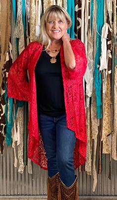 These kimonos make a great statement piece for you. Can be worn all year- just pair with your favorite dress or jeans & a T shirt! The ways to style it are endless. Small 6-8 Medium 10-12 Large 14-16 XL 18-20 2X 22-24 3X 24-26 Fitted Red Summer Kimono, Fitted Red Kimono For Spring, Red Open Front Kimono For Spring, One Size Red Kimono For Fall, Red Long Sleeve Kimono For Spring, Red One-size Kimono For Spring, Red One-size Kimono For Fall, Spring Red Open Front Top, Red Open Front Top For Spring