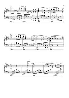 sheet music for piano with notes in the middle and on the left hand corner,