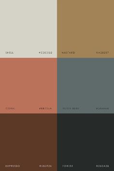 the different colors of paint samples in shades of brown, beige and black with text that reads