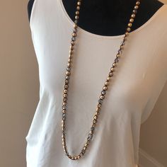 Chico’s Nwt Yuna Long Beaded Necklace Very Versatile. Can Be Worn Long, Doubled Up, Or Knotted Party Long Necklace With Round Beads, Long Necklace With Round Faceted Beads, Chicos Jewelry, Long Beaded Necklace, Double Up, Womens Jewelry Necklace, Beaded Necklace, Jewelry Necklaces, Necklaces