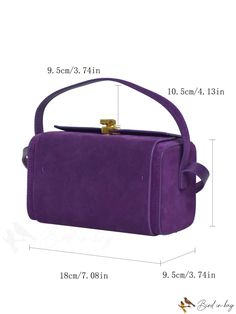 BirdinBag - Compact Chic Handbag: Adjustable Strap for Fashion-forward Style Chic Handbags, Box Bag, Bag Bag, Color Purple, Fashion Forward, Adjustable Straps, Genuine Leather, Handbags, Purple