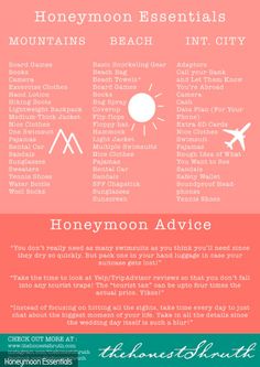 an info sheet for the honey moon essentials and how to use it in your home