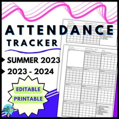 the printable attendance tracker for summer 2013