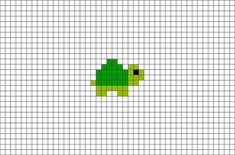 an image of a green frog made out of squares on a sheet of graph paper