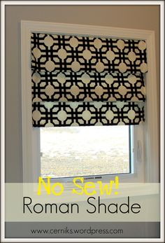 no sew roman shade in the corner of a window