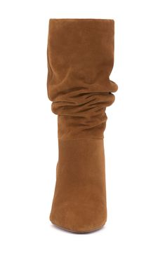 A slouchy shaft amplifies the modern appeal of a versatile boot balanced by a slender toe and block heel. 2 1/2" heel 9 1/2" shaft; 14" calf circumference Pull-on style Leather upper/synthetic lining/rubber sole Imported Wide Calf Suede Mid-calf Boots With Stacked Heel, Wide Calf Suede Mid-calf Heeled Boots, Wide Calf Mid-calf Boots With Sculpted Heel For Fall, Fall Wide Calf Mid-calf Boots With Sculpted Heel, High Shaft Calf Leather Boots For Fall, Fitted Suede Boots With Stacked Heel, Wide Calf Mid-calf Boots In Calf Leather For Fall, Wide Calf Leather Mid-calf Boots For Fall, Fitted Suede Mid-calf Boots With Stacked Heel