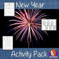 the new year activity pack with fireworks