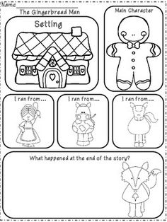 the gingerbread man worksheet for children to learn how to read and draw