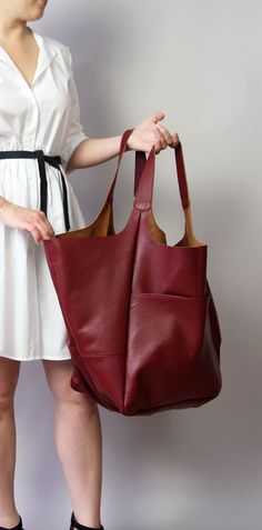 "Oversized bag - large leather tote bag More colors: Cognac: https://www.etsy.com/listing/625890963/large-leather-tote-bag-slouchy-tote?ref=shop_home_active_1 Black: https://www.etsy.com/listing/610241985/black-shoulder-bag-weekender-oversized?ref=shop_home_active_11 Green: https://www.etsy.com/listing/613035173/large-shoulder-bag-large-hobo-bag?ref=shop_home_active_48 Light grey: https://www.etsy.com/listing/608115939/large-leather-tote-bag-light-grey?ref=shop_home_active_47 Brown: https://www. Slouchy Tote Bag, Slouchy Tote, Large Hobo Bag, Large Leather Tote Bag, Soft Leather Bag, Stylish Tote Bag, Oversized Tote Bag, Oversized Bag, Handbag For Women