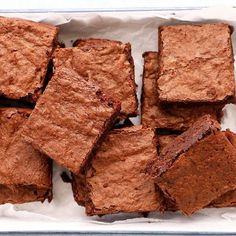 there are brownies in the pan ready to be eaten