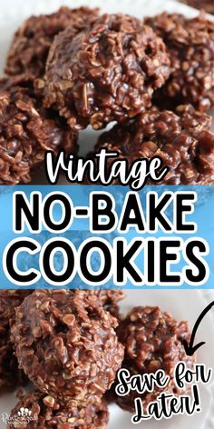 Oats are combined with peanut butter and chocolate to  make a delicious cookie. No Bake Cookie Recipe, Oatmeal No Bake Cookies, Easy No Bake Cookies, No Bake Cookie, Chocolate No Bake Cookies, Chocolate Oatmeal Cookies, Peanut Butter No Bake, Peanut Butter Oatmeal Cookies, Chocolate Peanut Butter Cookies