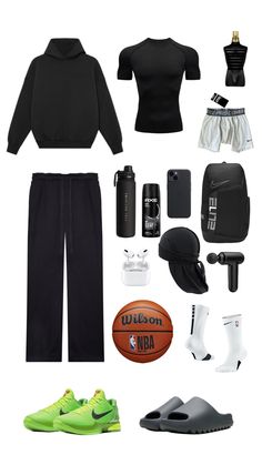 Full black,Nike Basketball Style Outfit Men, Basketball Style Fashion Men, Basketball Fits Men, Casual Athletic Outfits Men, Hoops Outfits, Basketball Outfit Ideas, Basketball Outfits Men