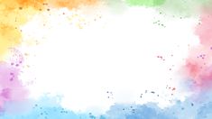 an abstract rainbow background with lots of paint splattered on the bottom and bottom