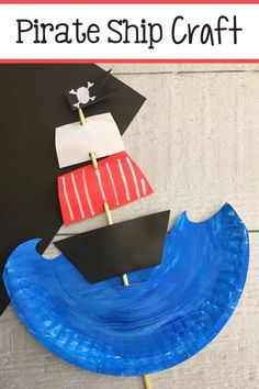 paper plate pirate ship craft for kids to make