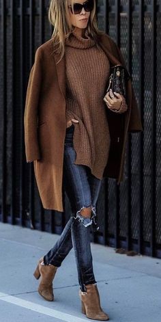 Mode Over 50, Fall Fashion Coats, Easy Winter Outfit, Traje Casual, Brown Outfit, Looks Street Style, Looks Chic, Inspired Outfits, Work Clothes