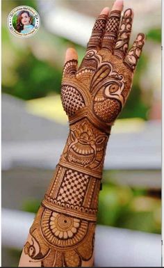 the hand is decorated with henna designs