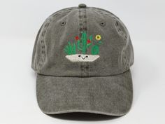 Item: Cactus aloe embroidered baseball cap with curved brim Material: 100% cotton Size: one size fits most with adjustable back strap Embroidery: machine embordered I am also open for customization. If you want the item in different colors, please message me, it will take additional 2-3 days of handling time. Free first class shipping, upgradable priority mail service. 30 days return policy, feel confident at your purchase! Cute Cactus, Summer Cap, Cat Flowers, Wool Berets, Embroidered Baseball, Dad Cap, Embroidered Baseball Caps, Summer Hat, Dad Caps