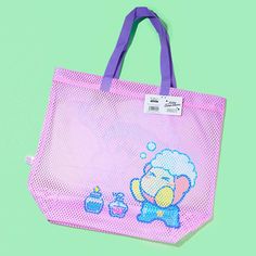 This kawaii tote bag features a cute illustration of Kirby getting ready for bed. The bag is made of mesh material so it can be used for a variety of purposes! Pink Mesh Travel Bag, Kawaii Tote Bag, Mesh Tote Bag, Nintendo Characters, Kawaii Shop, The Bag, Mesh Material, Cute Illustration, Kirby