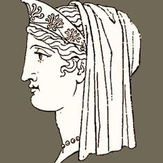 a drawing of a woman's head wearing a turban