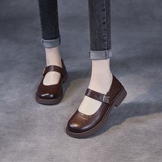 Gender: Women Type: Mary Jane Shoes Main Materials: Cowhide Insole: Pigskin Sole: Rubber Type of...