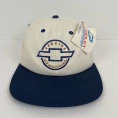 Vintage Genuine Chevrolet Deadstock Snapback K Products Hat. Item Condition: New With Tags, Deadstock. Item Comes From A Smoke And Pet Free Environment. Please Consider Pictures As Part Of The Description And Ask Any Questions Prior To Purchasing. Vintage White Baseball Cap With Curved Brim, Vintage White Flat Brim Hat, White Vintage Snapback Hat, Retro Adjustable White Baseball Cap, White Adjustable Retro Hats, Vintage White Cotton Snapback Hat, Vintage White Baseball Cap, Retro White Visor Hat, Vintage White Cotton Trucker Hat