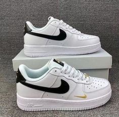 Grab attention in style with the Black Swoosh Custom Air Force 1 sneakers. These kicks feature a bold black swoosh design and customizable Air Force 1 sole for a unique and personalized look. Stay on-trend and express your individuality with these eye-catching sneakers. Exactly as shown in the pictures. 📷 Brand New & Authentic. 💯 Hand Painted with attention to detail. 👨‍🎨 Waterproof and Flexible. ❤️ Unisex model. Please refer to the Size Chart. 👟👫 Free Worldwide Shipping. ✈️🌍 Shoes Air Force 1s White, Tenis Nike Force One, Nike Shoes Women White, White Nike Sneakers Women, White Nike Shoes Womens, Airforce 1s, Zapatillas Nike Air Force, White Af1, Tenis Air Force