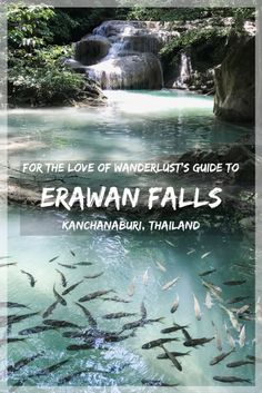 an image of a river with fish swimming in it and the words for the love of wanderlust's guide to erawan falls