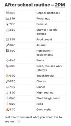 the back to school routine is shown in this screenshote, and it's not