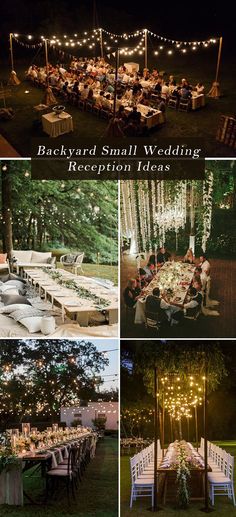 backyard small wedding reception ideas that are easy to set up in the evening or at night