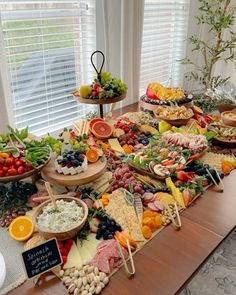 a table filled with lots of different types of food