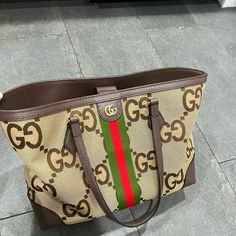 Questions? Leave A Comment Below! Medium Brown, Shopping Tote, Brown Color, Gucci Bag, Gucci, Canvas, Color