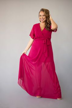 Berry Bridesmaid Dresses, Chiffon Wrap Dress, Affordable Bridesmaid Dresses, Chiffon Wrap, Bridesmaid Dress Sizes, Full Dress, Home Dress, Dress Size Chart, Flutter Sleeves