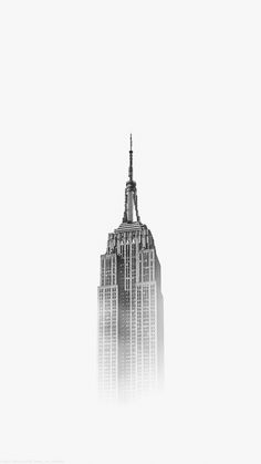 a black and white photo of the empire building