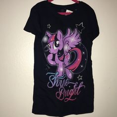 My Little Pony Shirt Sleeve Shirt Brand New With Tags On Size L (6x Midnight Navy Color Purple Character Print Short Sleeve Top, Playful Purple Tops With Cartoon Print, Purple Short Sleeve Top With Character Print, Cute Purple Tops With Character Print, Cute Purple Short Sleeve T-shirt, Cute Purple Shirt With Graphic Print, Cute Purple Short Sleeve Shirt, Fun Purple Short Sleeve Tops, Fun Short Sleeve Purple Tops