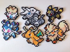 the pixel art is made to look like pokemons and pikachu's