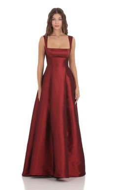 Square Neck Fit and Flare Maxi Dress in Maroon | LUCY IN THE SKY Flare Maxi Dress, Prom Dress Inspo, Classy Prom, Prom Inspo, Classy Prom Dresses, Cute Prom Dresses, Senior Prom, Maxi Dress Prom