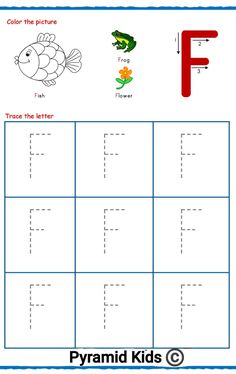 the letter f worksheet for children to learn how to write and draw letters