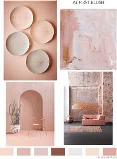 the color scheme is pink and beige