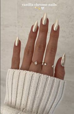 Gold Chrome Nails, Pearl Nails, College Prep, Elegant Nails, Unique Nails